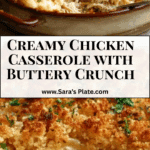 Spread the creamy chicken mixture evenly into the prepared baking dish Recipe