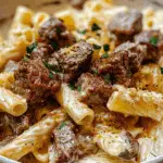 Cajun Steak Tips Rigatoni