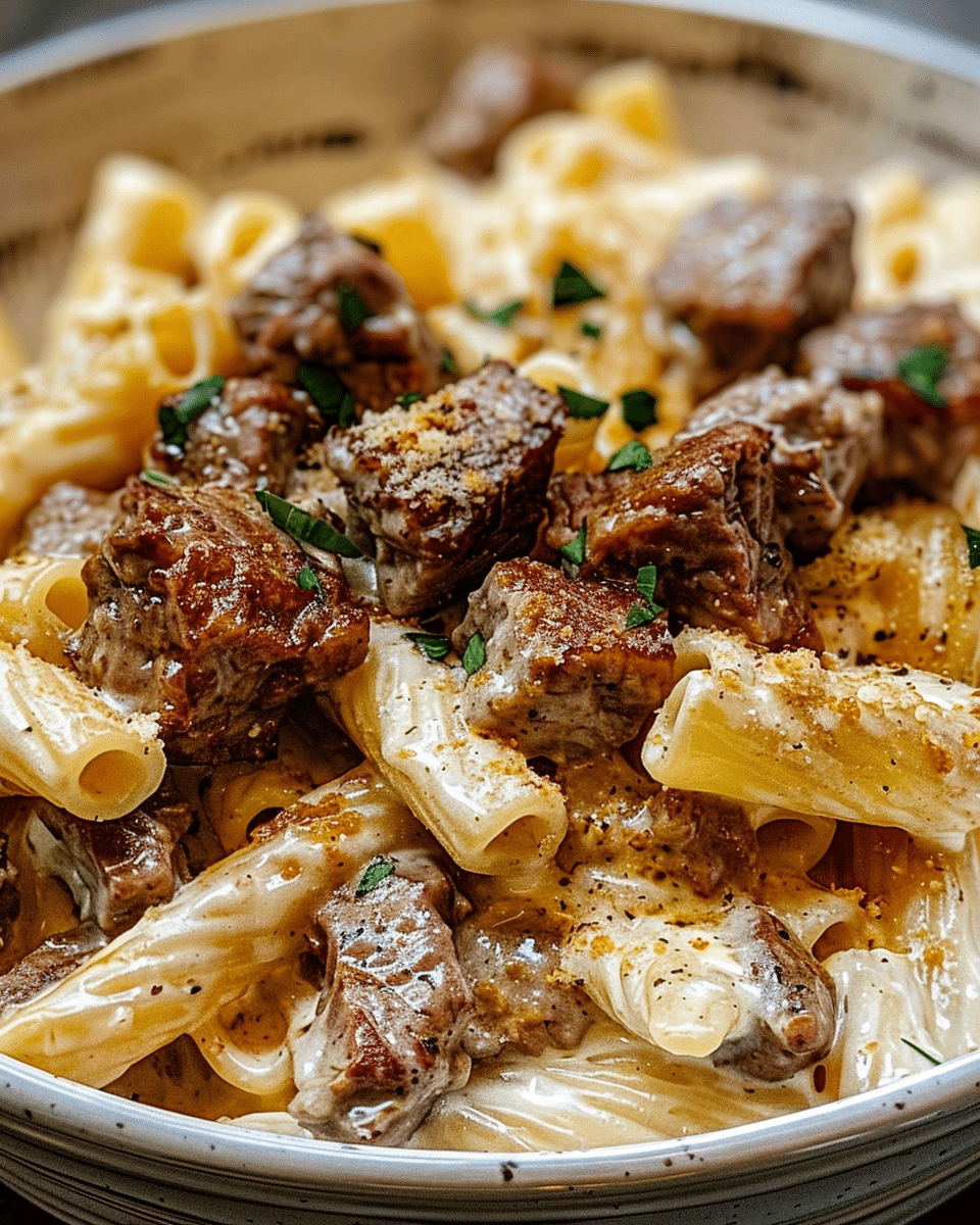 Cajun Steak Tips Rigatoni
