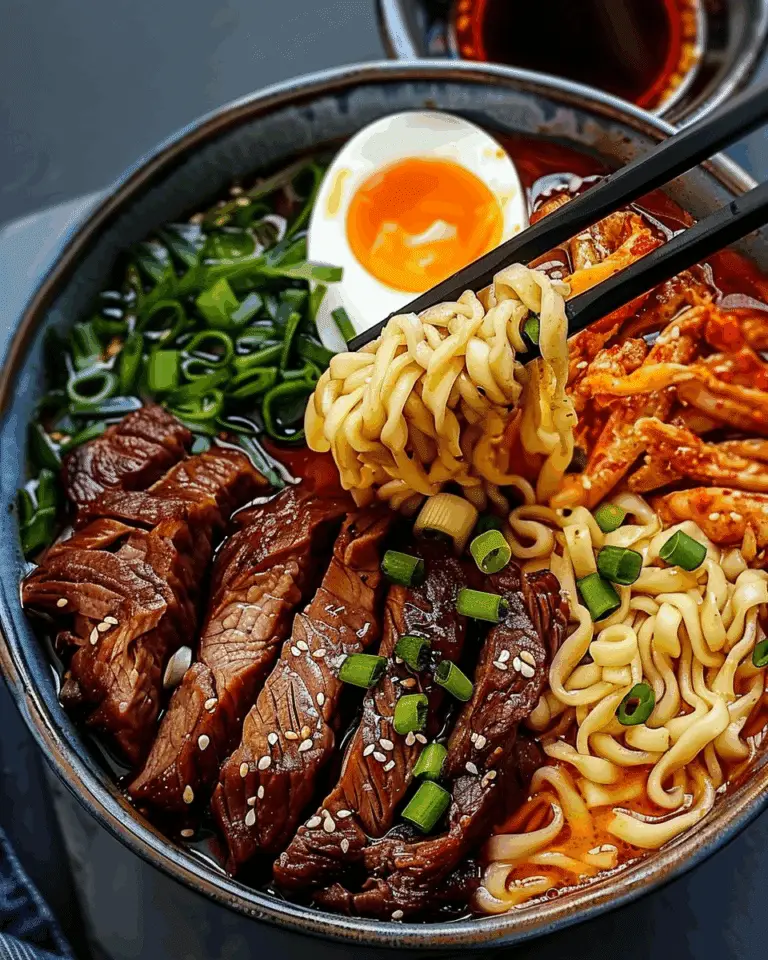 Creamy Spicy Ramen with Grilled Korean Beef