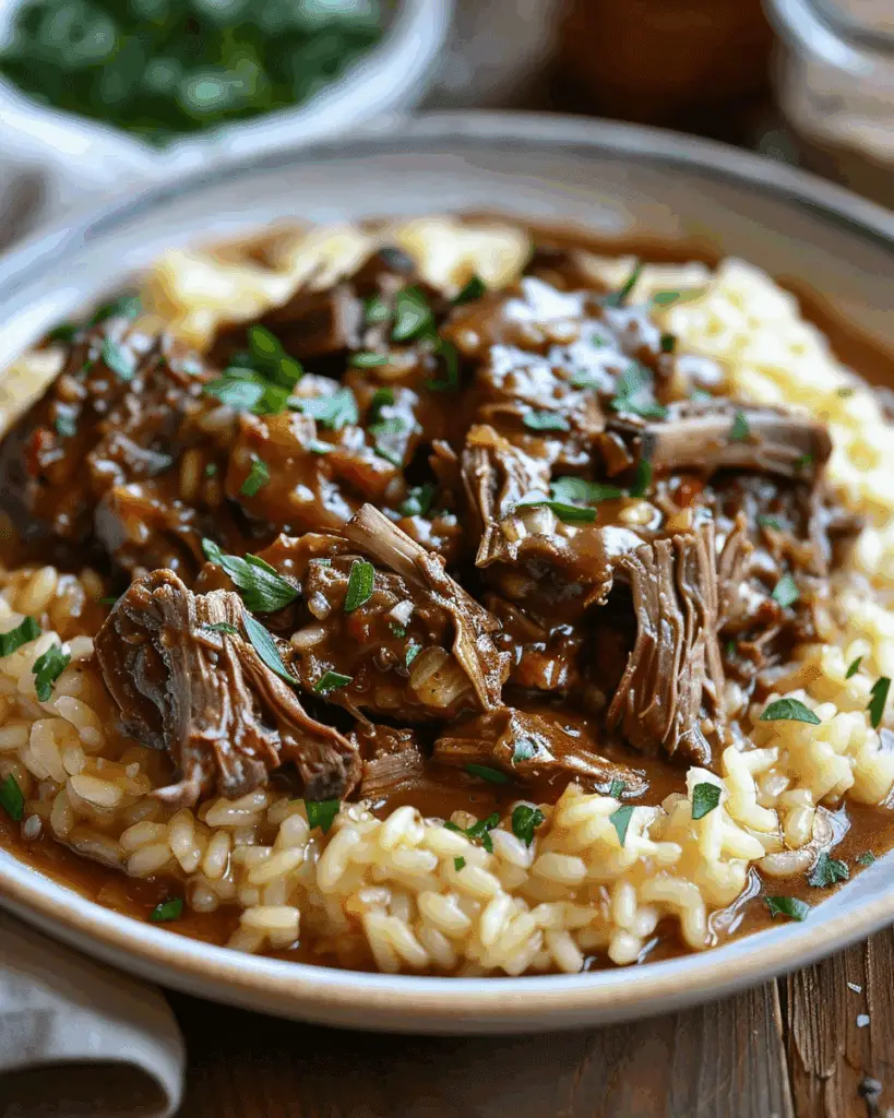 Slow‑Braised Pot Roast with Creamy Parmesan Risotto