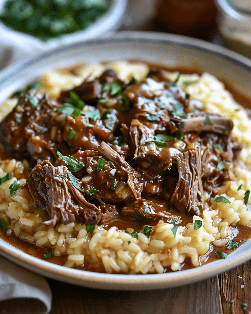 Slow‑Braised Pot Roast with Creamy Parmesan Risotto