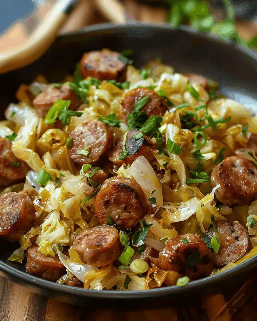 Beef Sausage and Cabbage Stir-Fry