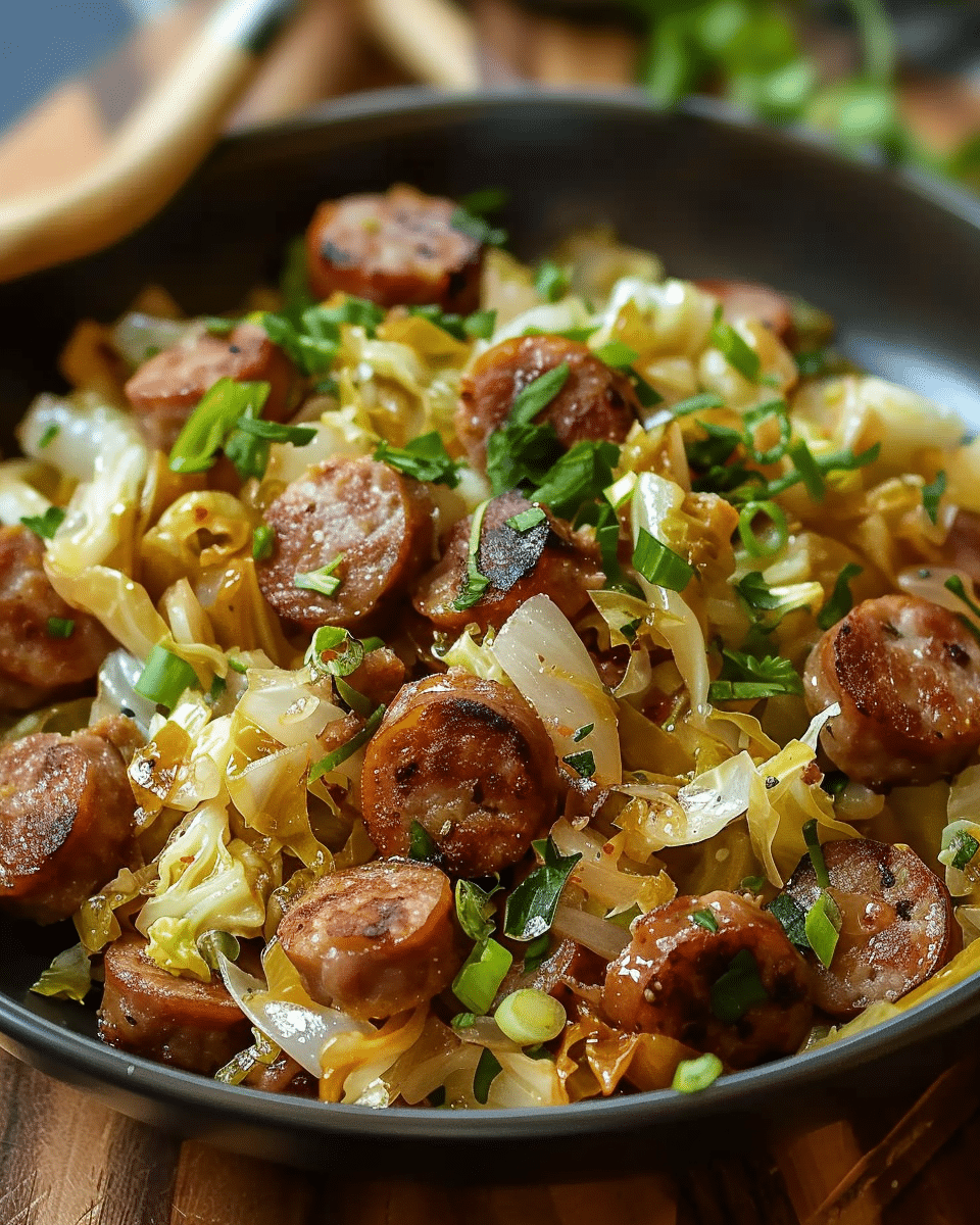 Beef Sausage and Cabbage Stir-Fry