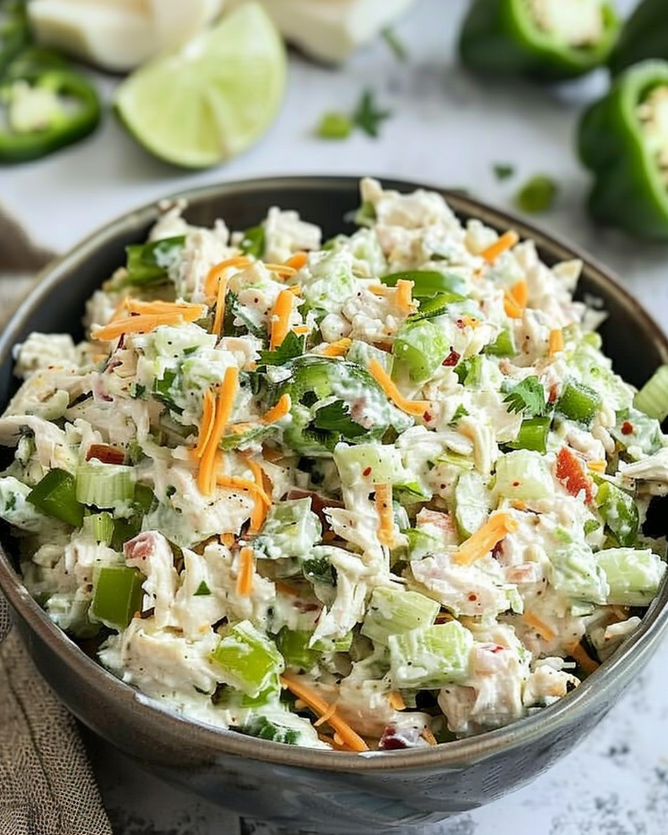 Creamy Jalapeño Chicken Salad with Cilantro Lime Dressing