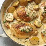 Dijon Cream Chicken with Roasted Baby Potatoes