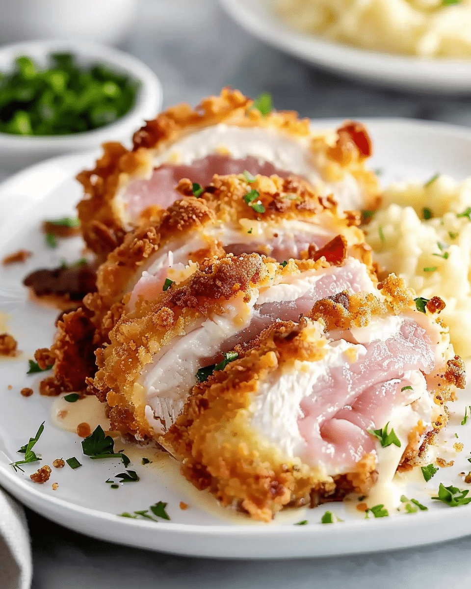 Swiss‑Stuffed Chicken Rolls with Dijon Cream Sauce