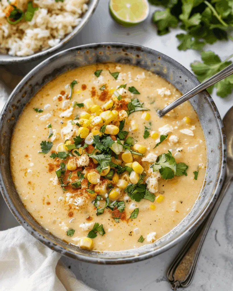 Creamy Chicken Tortilla Soup with Fire-Roasted Corn