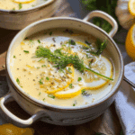 Lemon Chicken & Egg Soup with Rice