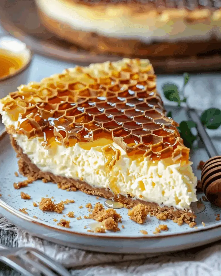 Lemon Lavender Cheesecake with Honeycomb Topping