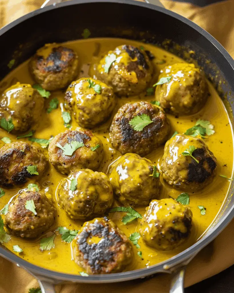 Jerk Chicken Meatballs with Coconut Curry Sauce