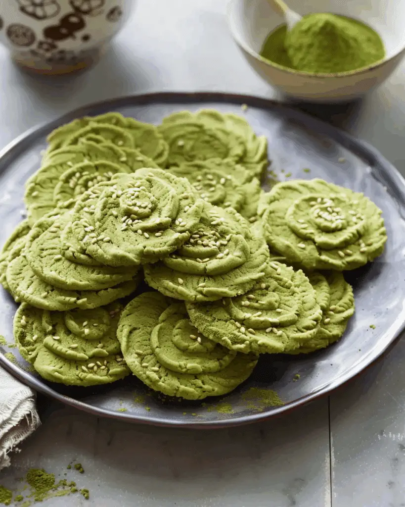 Matcha Shortbread Cookies