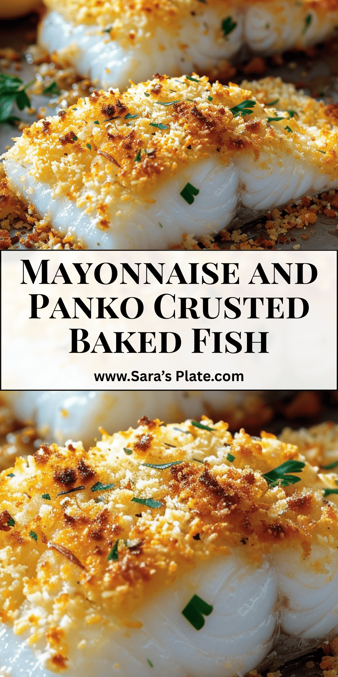 Mayonnaise and Panko Crusted Baked Fish | Sara's Plate