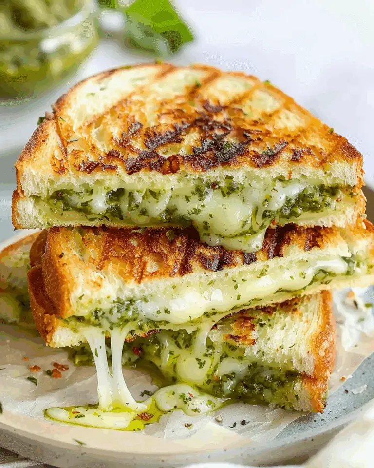 Grilled Mozzarella, Pesto & Beef Bacon Sandwiches
