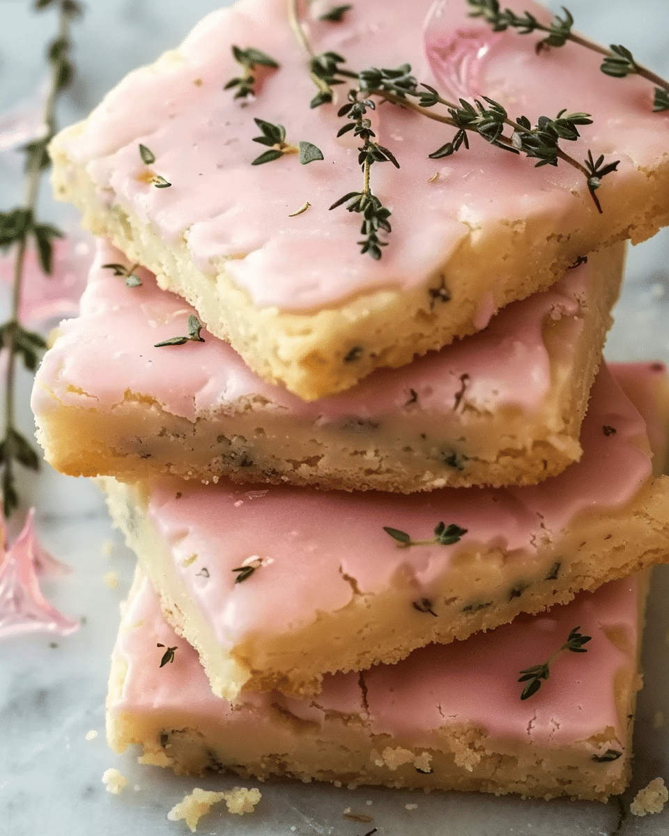 Vegan Thyme Shortbread with Pink Grapefruit Glaze