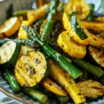 Lemon Garlic Sautéed Asparagus and Squash