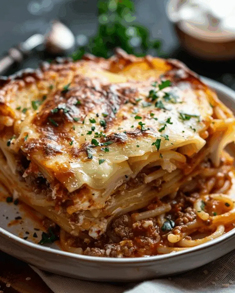 Savory Beef and Caramelized Onion Pasta Bake