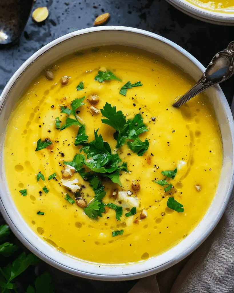 Roasted Garlic Cauliflower Soup