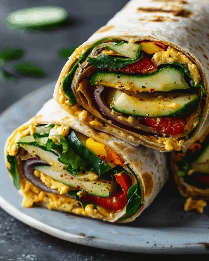 Grilled Veggie & Hummus Lavash Wraps
