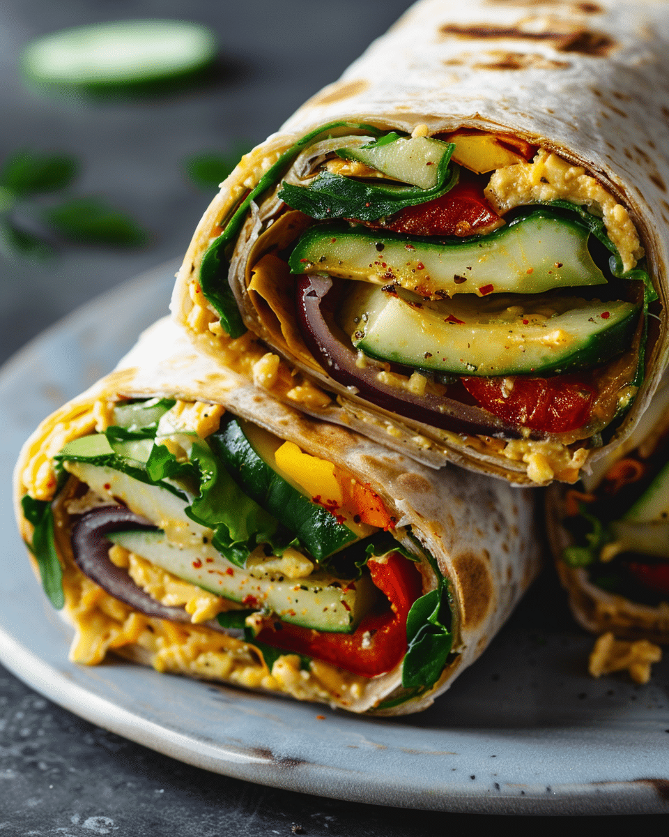 Grilled Veggie & Hummus Lavash Wraps