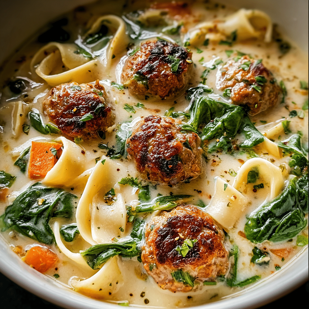 Creamy Italian Meatball Soup Recipe - Recipe Image