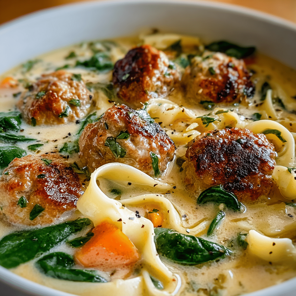 Creamy Italian Meatball Soup Recipe - Recipe Image