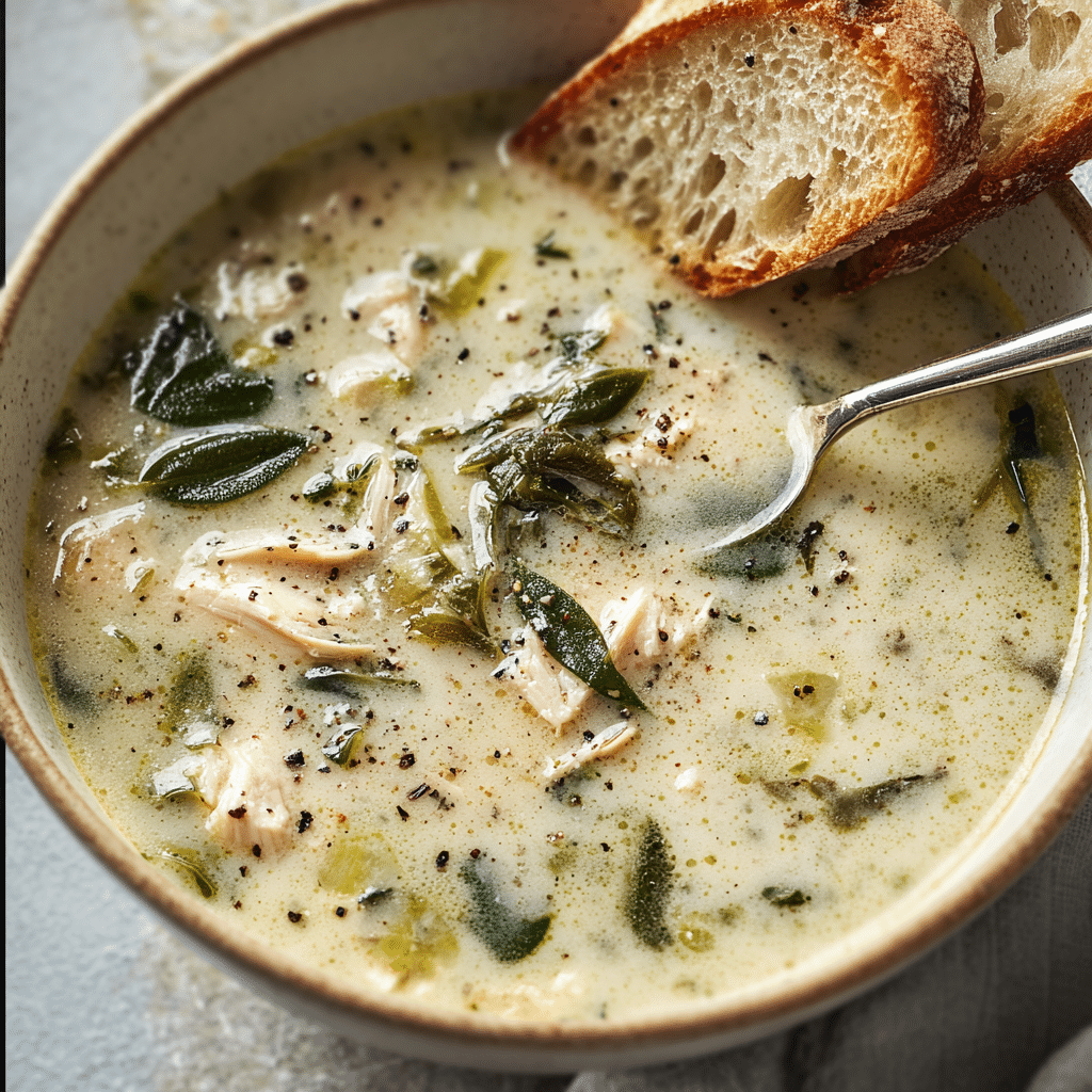 Garlic and Sage Chicken Soup Recipe - Recipe Image