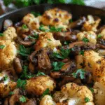 Garlic Butter Mushroom Cauliflower Skillet Recipe