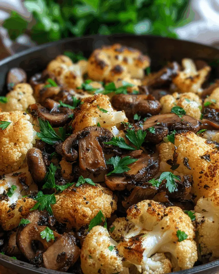Garlic Butter Mushroom Cauliflower Skillet Recipe