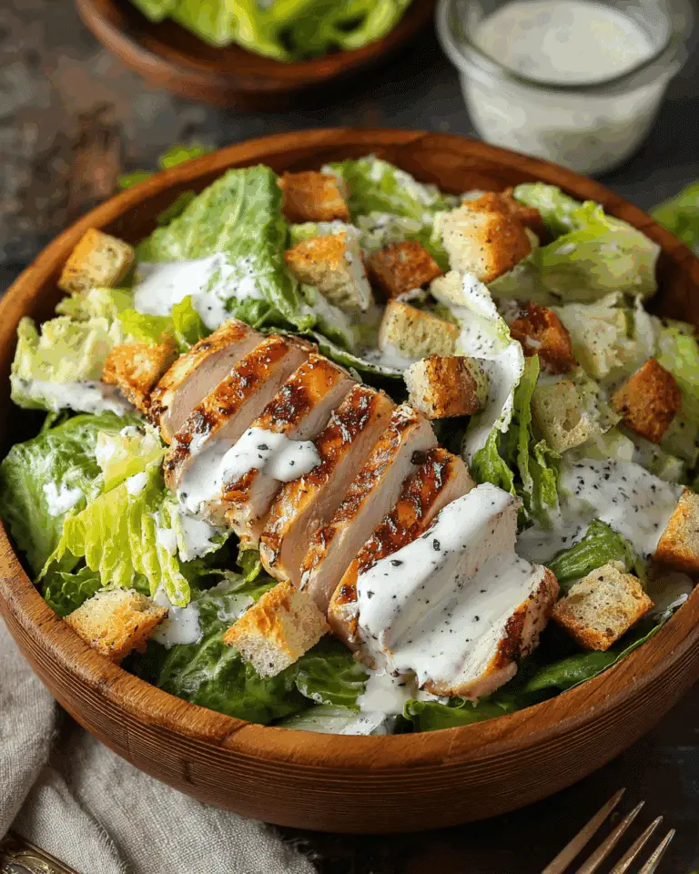 Chicken Caesar Salad with Creamy Yogurt Dressing Recipe