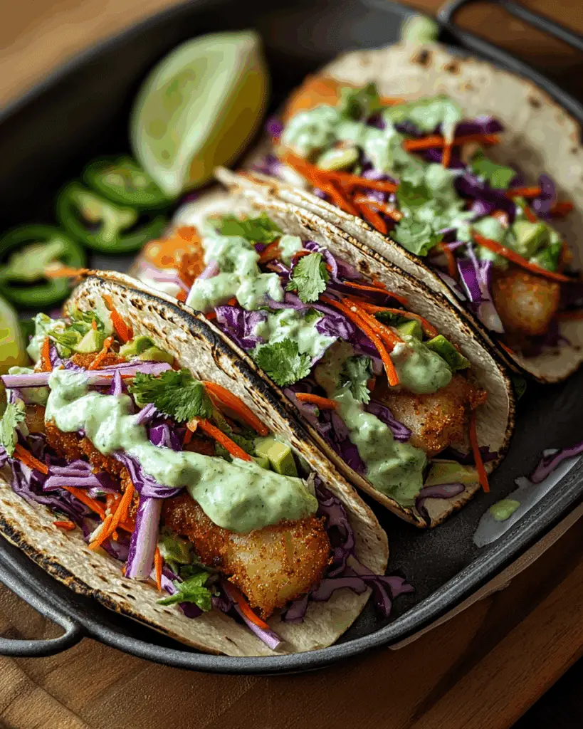Fish Tacos with Cilantro Lime Slaw Recipe