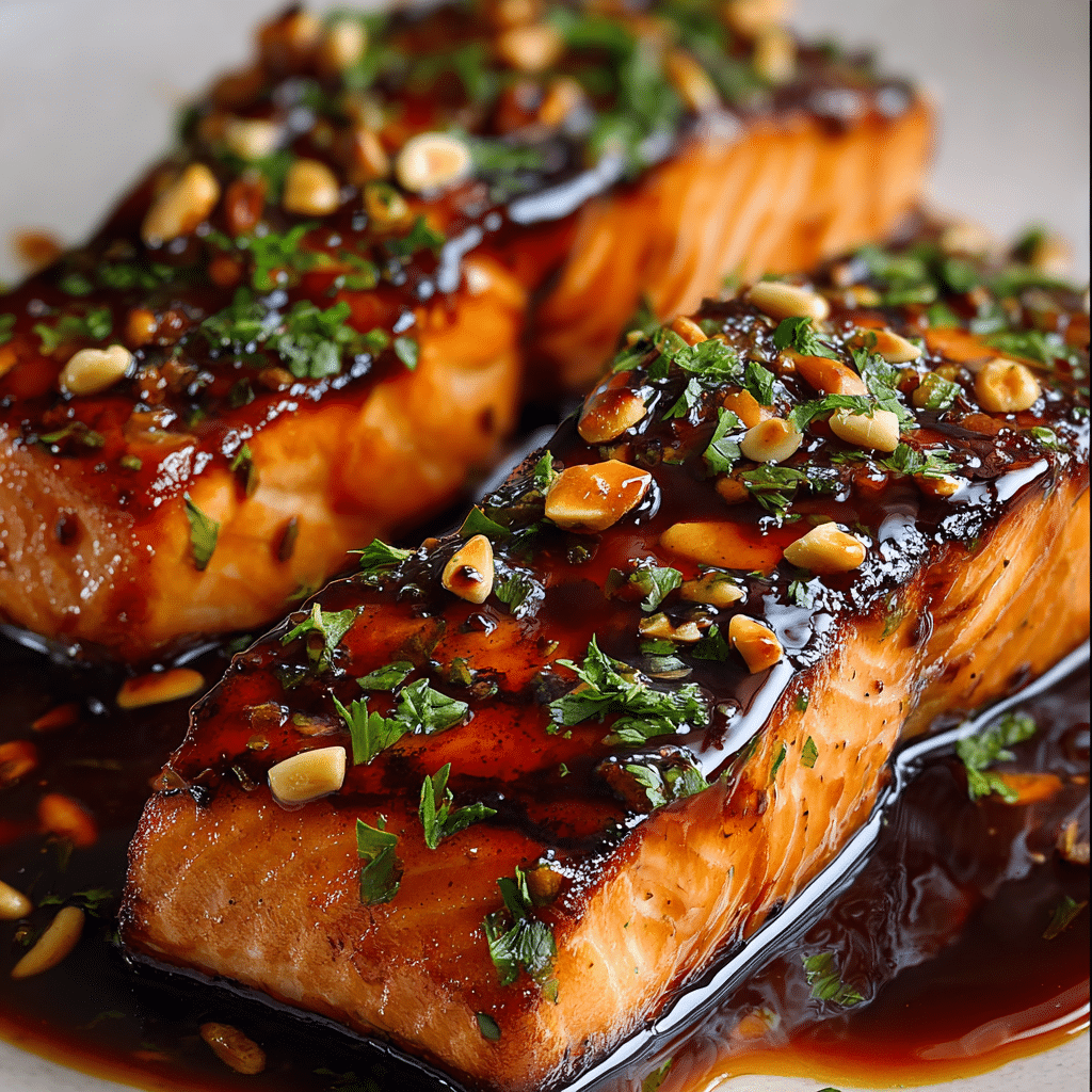 Crispy Hot Honey Garlic Salmon Recipe - Recipe Image