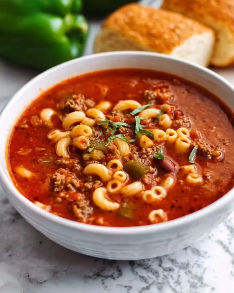 Beef Macaroni Soup Recipe