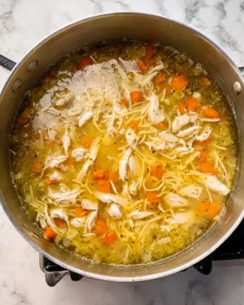 Creamy Homemade Chicken Soup with Vegetables and Herbs Recipe