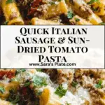 Creamy Italian Sausage Sun-Dried Tomato Pasta Recipe