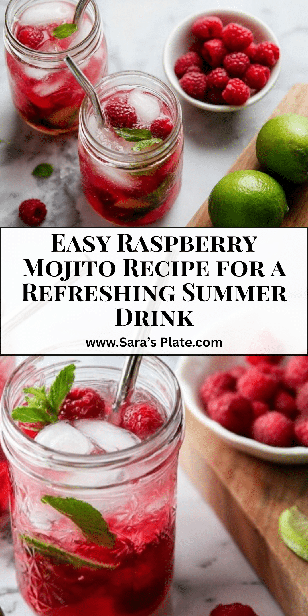 Raspberry Mojito Cocktail - Refreshing Berry Drink Recipe