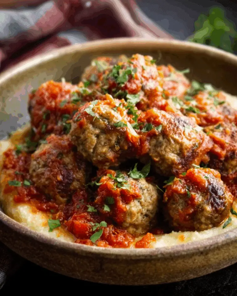 Once the meatballs and potatoes are cooked, arrange the meatballs on a serving dish Recipe