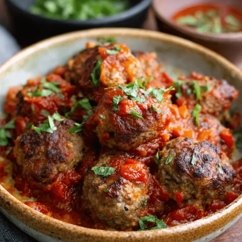 Once the meatballs and potatoes are cooked, arrange the meatballs on a serving dish Recipe - Recipe Image