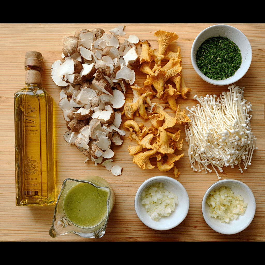 Wild Mushroom and Truffle Oil Pasta Recipe - Recipe Image