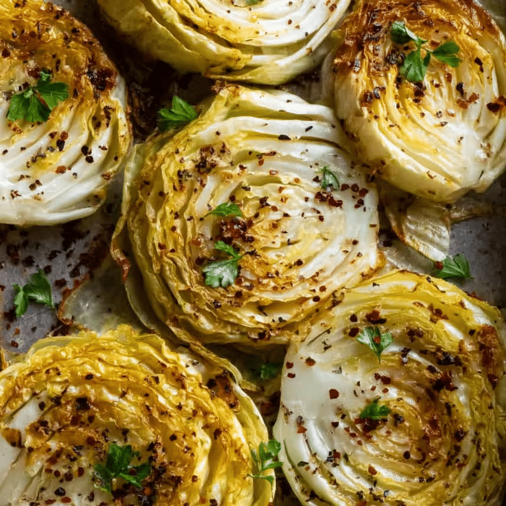Easy Roasted Cabbage Steaks Recipe - Recipe Image