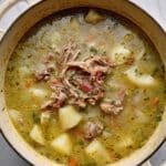 Smoked Ham and White Bean Stew with Potatoes and Parmesan Recipe