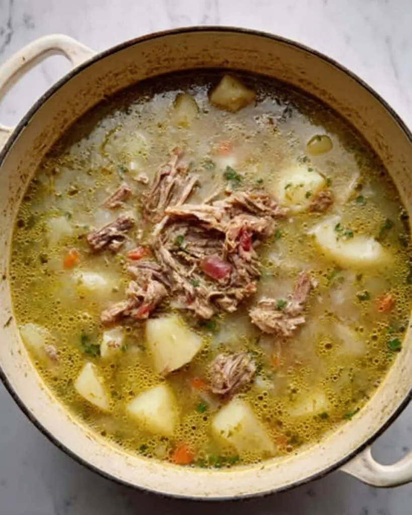 Smoked Ham and White Bean Stew with Potatoes and Parmesan Recipe