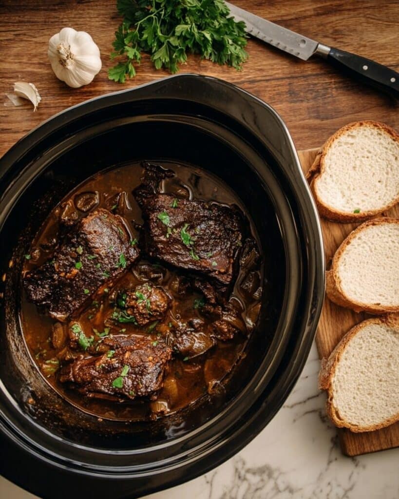 Slow Cooker Beer Braised Beef Short Ribs Recipe