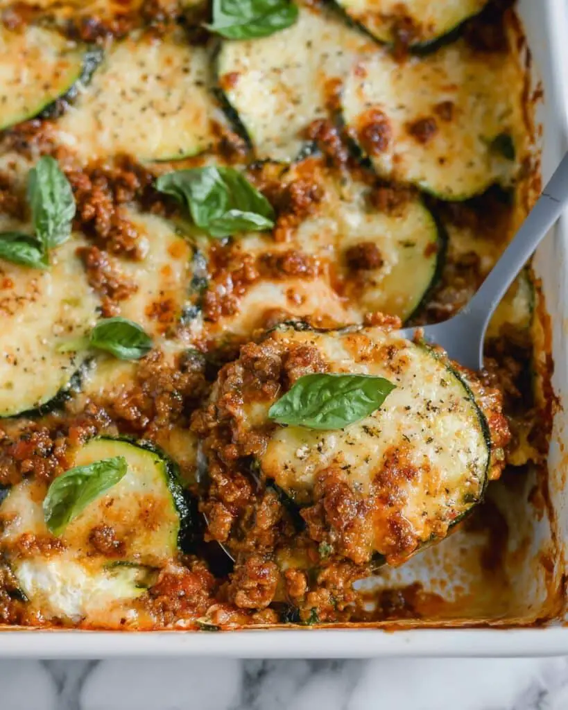 Meaty Zucchini Casserole With Ground Beef Recipe