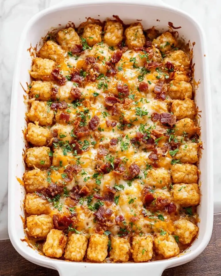 Ham and Cheese Breakfast Casserole with Tater Tots Recipe