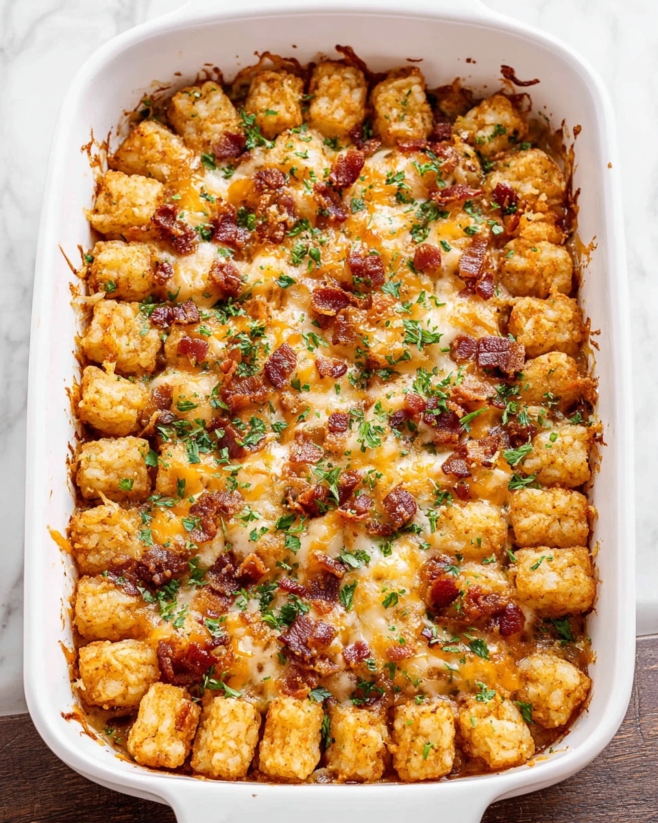 Ham and Cheese Breakfast Casserole with Tater Tots Recipe