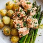 Salmon with Asparagus and Lemon Butter Sauce Recipe
