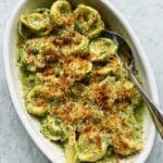 Creamy Pesto Tortellini Bake with Mozzarella Recipe