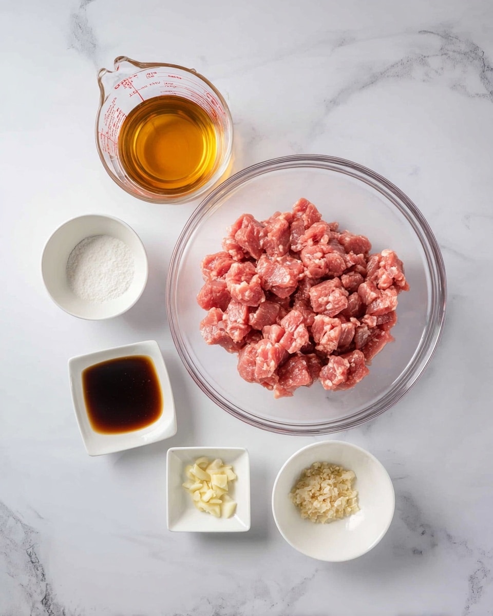 The image shows a white marble surface with neatly arranged ingredients for a dish. On the top left, there is a small bunch of fresh green rosemary. To the right, three sticks of cheese with slightly orange-yellow color are lined up vertically. Below the rosemary, a white plate holds thin, curled slices of pinkish ham. Below the cheese sticks, there are three long orange cheese slices placed horizontally. In between these groups, there is a small clear bowl of green olives and another small bowl of dark purple olives. Near the bottom right, a few small bright red cherry tomatoes are placed closely together. Next to the tomatoes is a small white bowl filled with chunked pale yellow cheese. A white marble surface underneath ties everything together. A woman's hand resting near the bottom right is partially visible, touching a white cloth with red stripes. Photo taken with an iphone --ar 4:5 --v 7