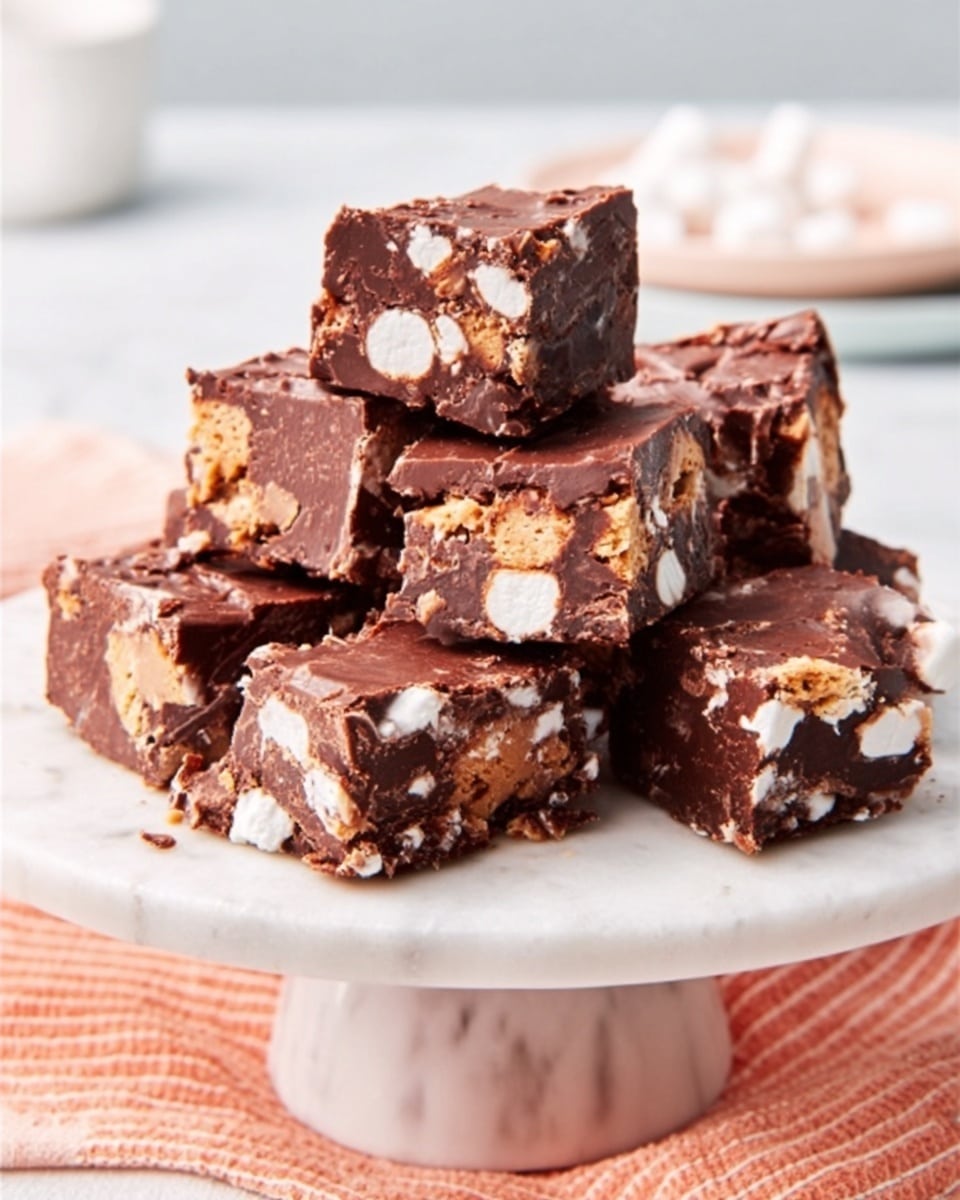 No Bake Chocolate Marshmallow Squares Recipe - Recipe Image